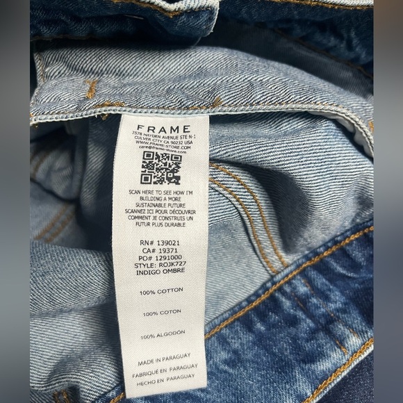 NWOT Frame- Reconstructed Denim Jacket. Size L - Picture 9 of 13